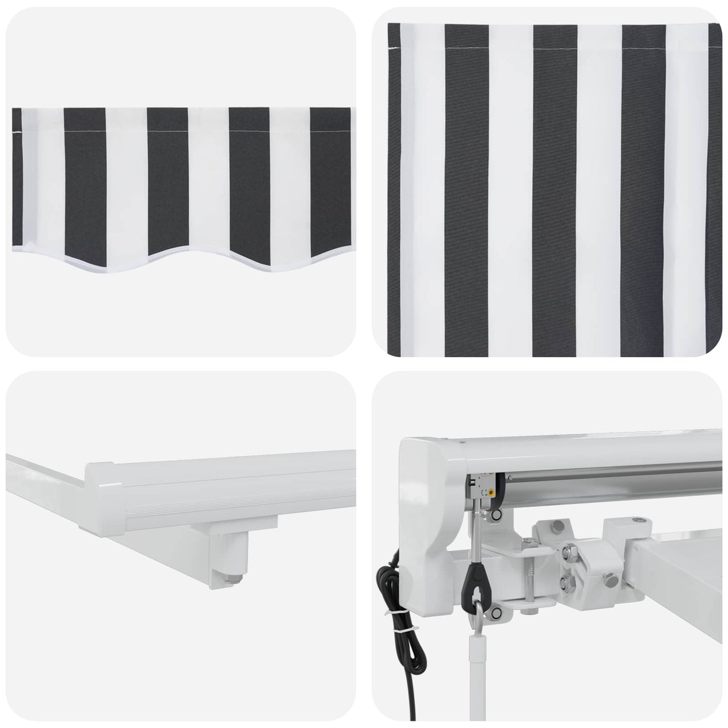 Tettuccio Elettrico Retrattile Antracite e Bianco 3,5 x 2,5 m | homemem39