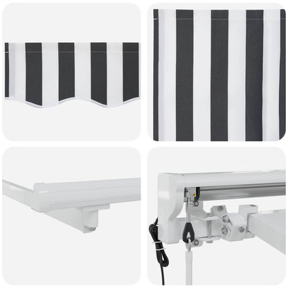Tettuccio Elettrico Retrattile Antracite e Bianco 3,5 x 2,5 m | homemem39