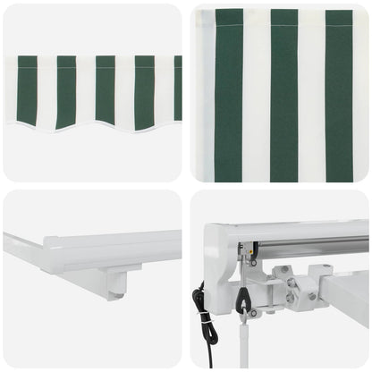Tettuccio Elettrico Retrattile Verde e Bianco 3,5 x 2,5 m | homemem39