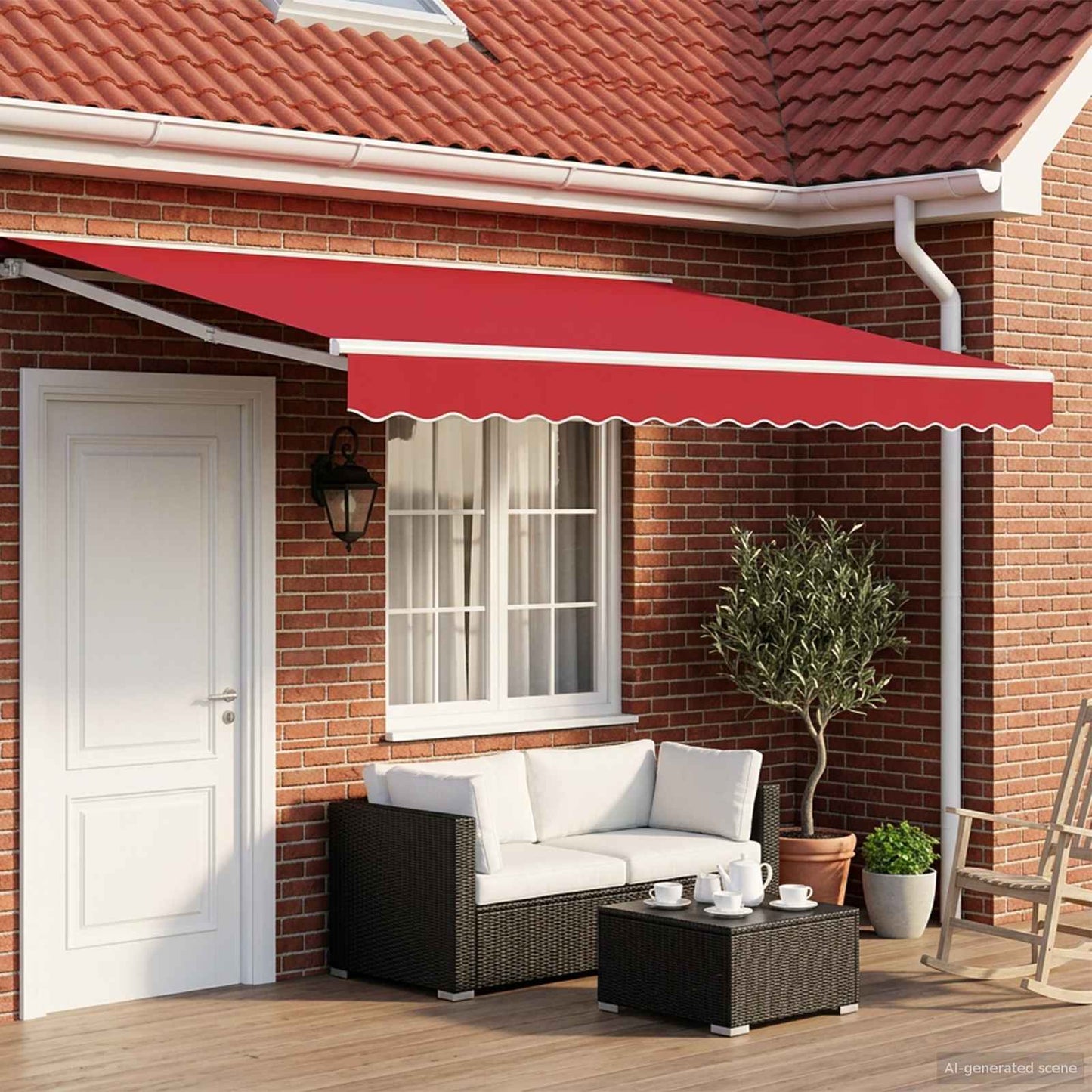 Tettuccio Elettrico Retrattile Rosso 4 × 3 m | homemem39