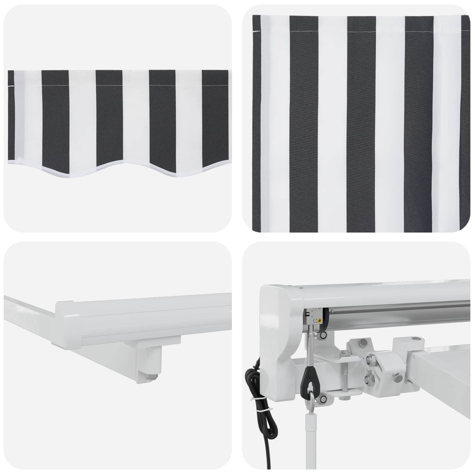 Tettuccio Elettrico Retrattile Antracite e Bianco 4,5 × 3,5 m | homemem39