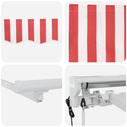 Tettuccio Elettrico Retrattile Rosso e Bianco 5 x 3 m | homemem39