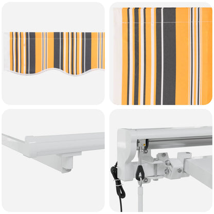 Tettuccio Elettrico Retrattile Giallo, Grigio e Bianco 5 x 3 m | homemem39