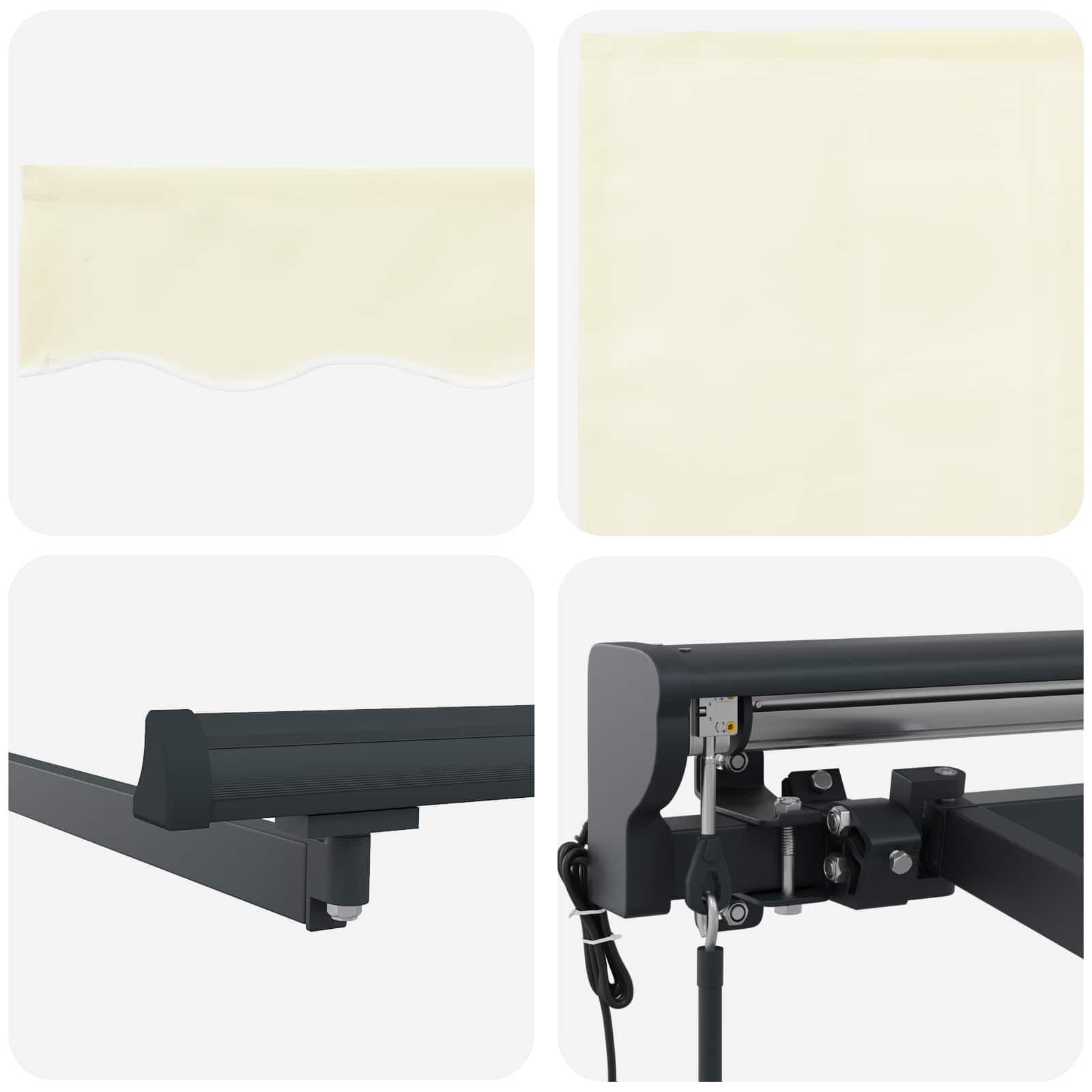 Tettuccio Elettrico Retrattile Crema e Antracite 4 × 3,5 m | homemem39