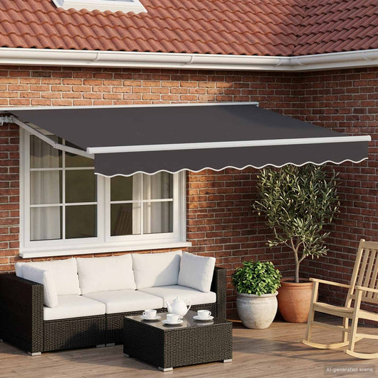 Tettuccio Elettrico Retrattile Antracite e Bianco 3,5 x 2 m | homemem39