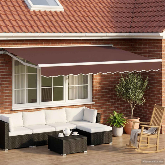 Tettuccio Elettrico Retrattile Marrone e bianco 3,5 x 2 m | homemem39