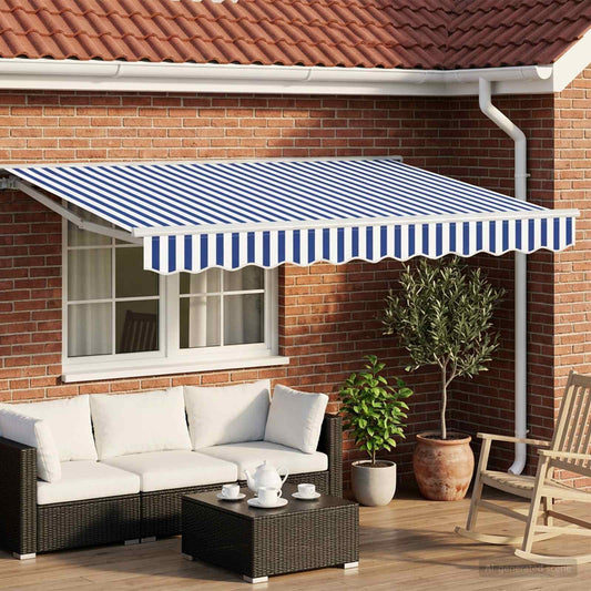 Tettuccio Elettrico Retrattile Blu e Bianco 3 x 2,5 m | homemem39