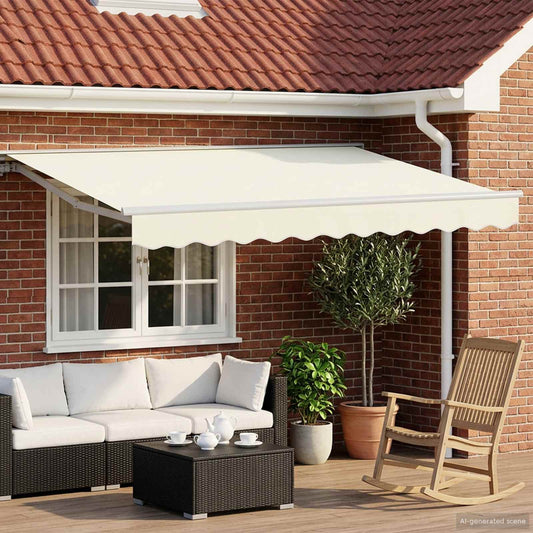 Tettuccio Elettrico Retrattile Crema e Bianco 3 x 2,5 m | homemem39