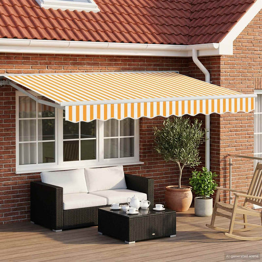 Tettuccio Elettrico Retrattile Giallo e Bianco 3 x 2,5 m | homemem39