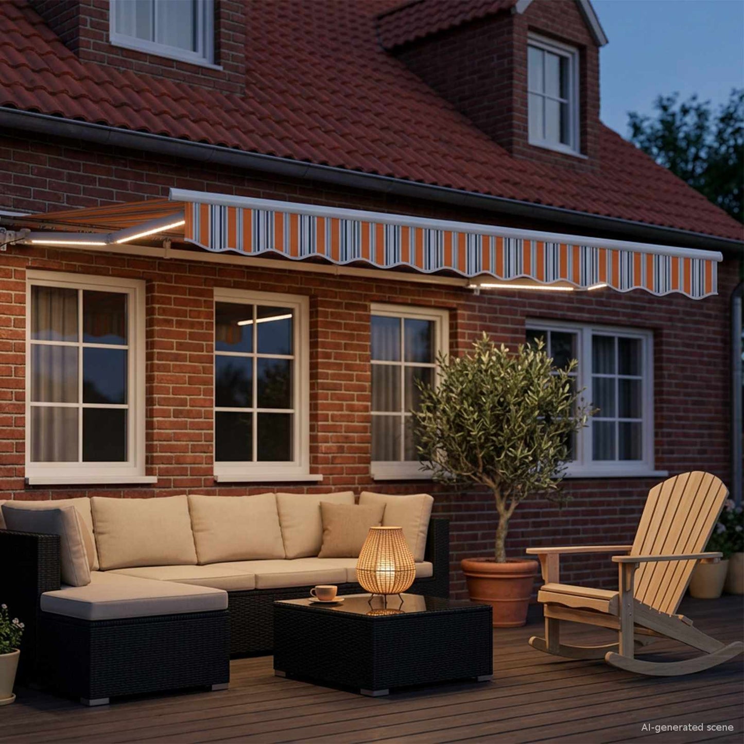 Tettuccio Elettrico Retrattile Blu, Arancione, Bianco 3 x 2,5 m | homemem39