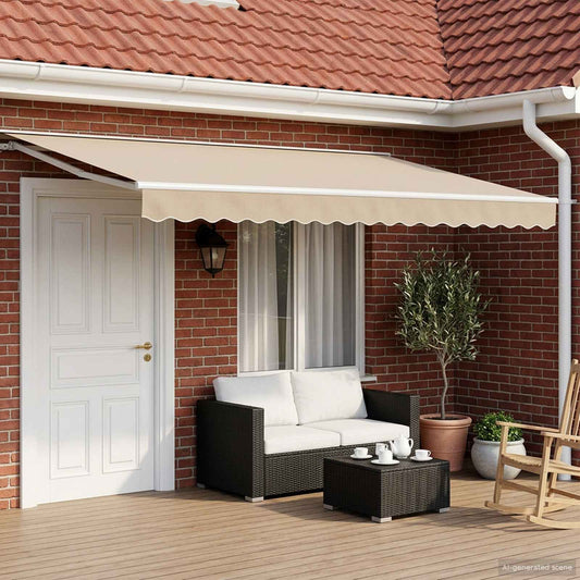 Tettuccio Elettrico Retrattile Beige e Bianco 4 × 3 m | homemem39