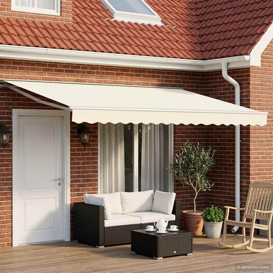 Tettuccio Elettrico Retrattile Crema e Bianco 4 × 3,5 m | homemem39