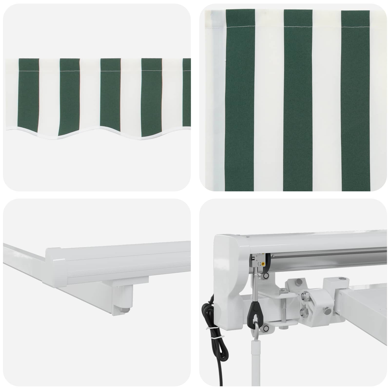 Tettuccio Elettrico Retrattile Verde e Bianco 4,5 × 3 m | homemem39