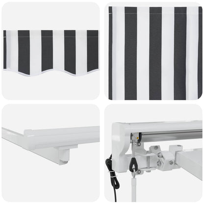 Tettuccio Elettrico Retrattile Antracite e Bianco 5 x 3 m | homemem39
