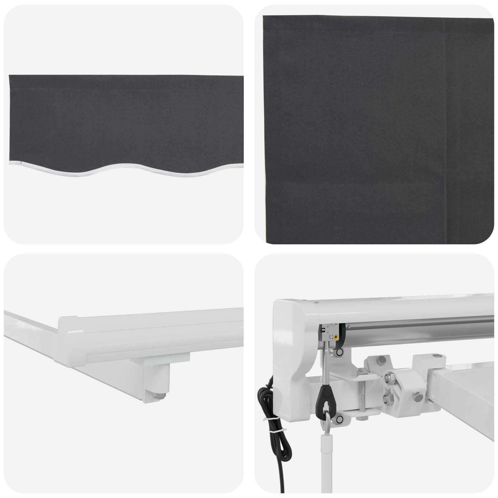 Tettuccio Elettrico Retrattile Antracite e Bianco 5 × 3,5 m | homemem39