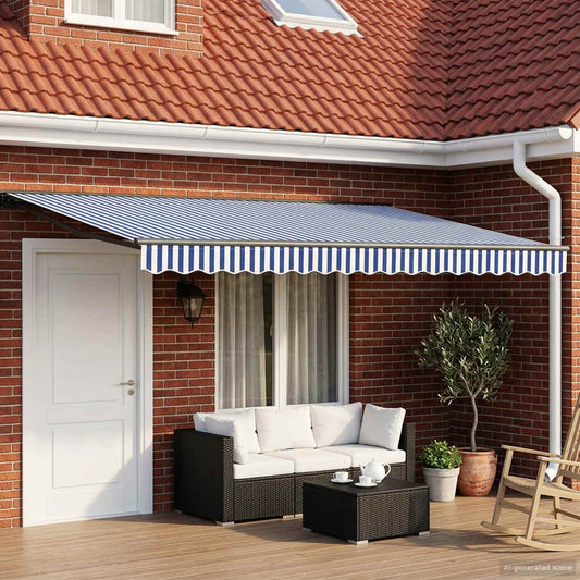 Tettuccio Elettrico Retrattile Blu, Bianco, Antracite 4 × 3 m | homemem39