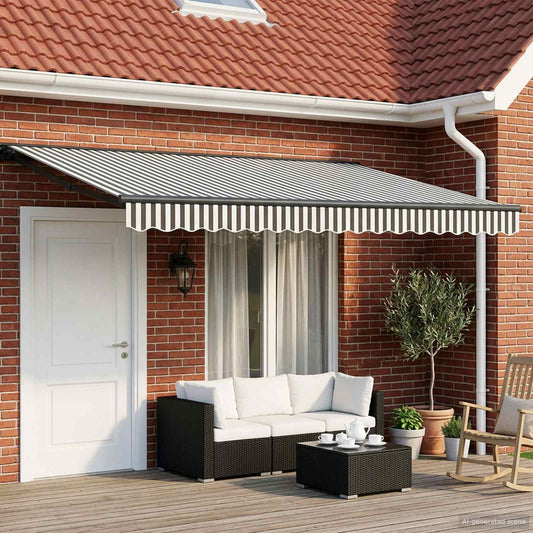Tettuccio Elettrico Retrattile Antracite e Bianco 4 × 3 m | homemem39