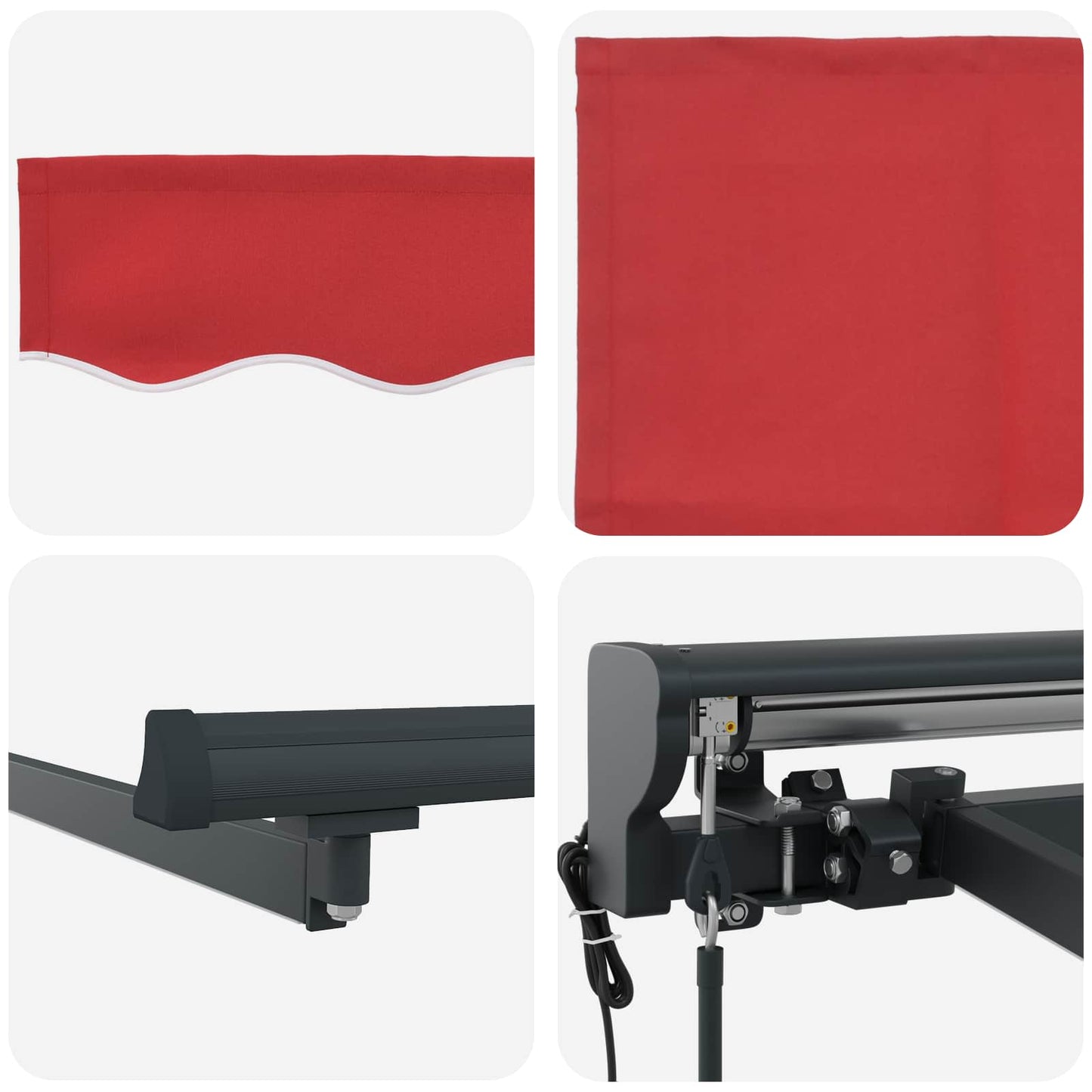 Tettuccio Elettrico Retrattile Rosso e Antracite 4 × 3 m | homemem39