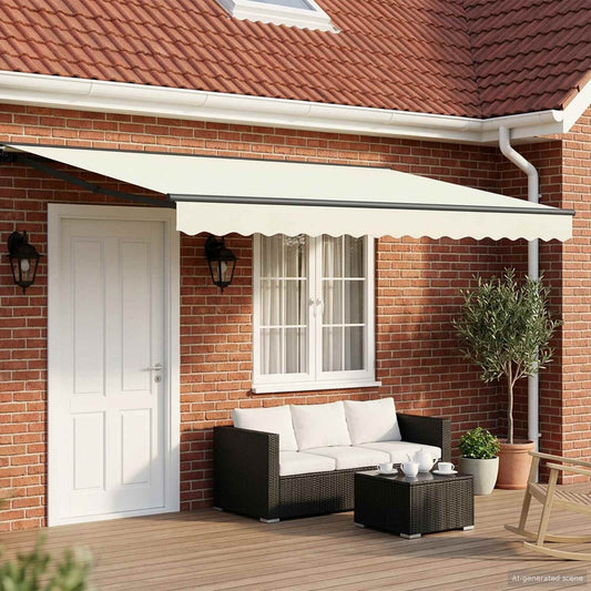 Tettuccio Elettrico Retrattile Crema e Antracite 5 x 3 m | homemem39