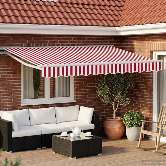 Tettuccio Elettrico Retrattile Rosso e Bianco 3 x 2,5 m | homemem39