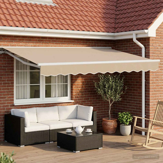 Tettuccio Elettrico Retrattile Beige e Bianco 3 x 2,5 m - homemem39