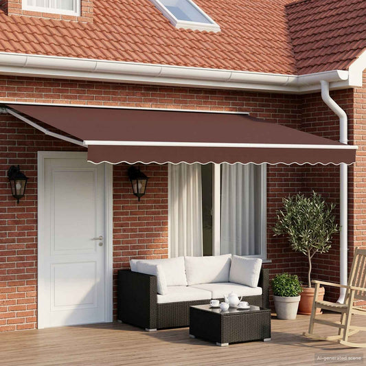 Tettuccio Elettrico Retrattile Marrone e bianco 4 × 3 m | homemem39
