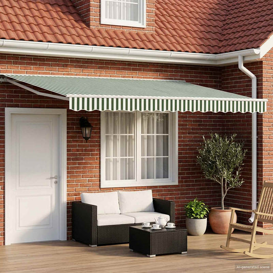 Tettuccio Elettrico Retrattile Verde e Bianco 4,5 × 3,5 m | homemem39
