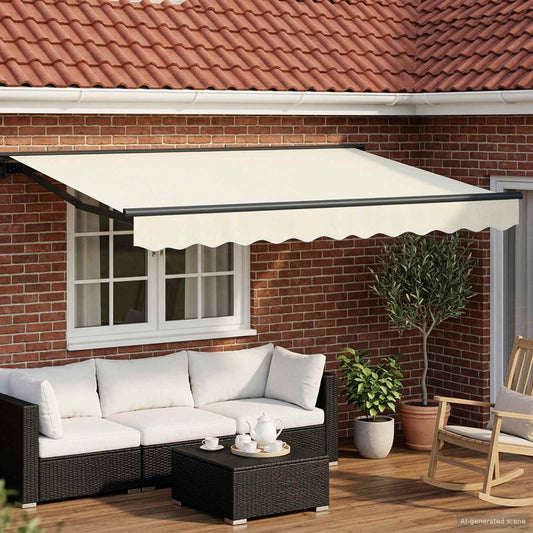 Tettuccio Elettrico Retrattile Crema e Antracite 2,5 x 2 m | homemem39