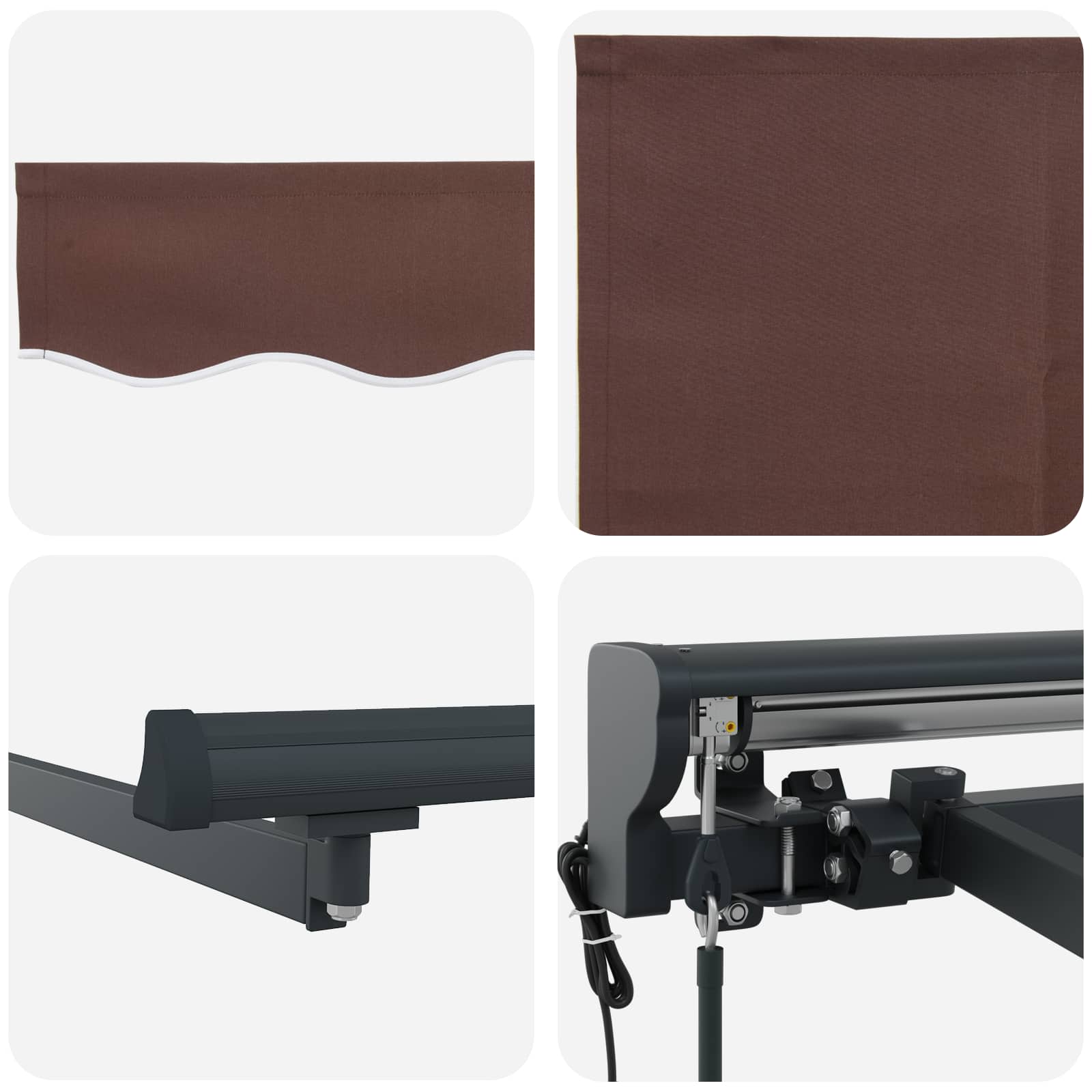Tettuccio Elettrico Retrattile Marrone e Antracite 3 x 2,5 m | homemem39
