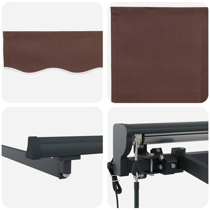 Tettuccio Elettrico Retrattile Marrone e Antracite 3 x 2,5 m | homemem39
