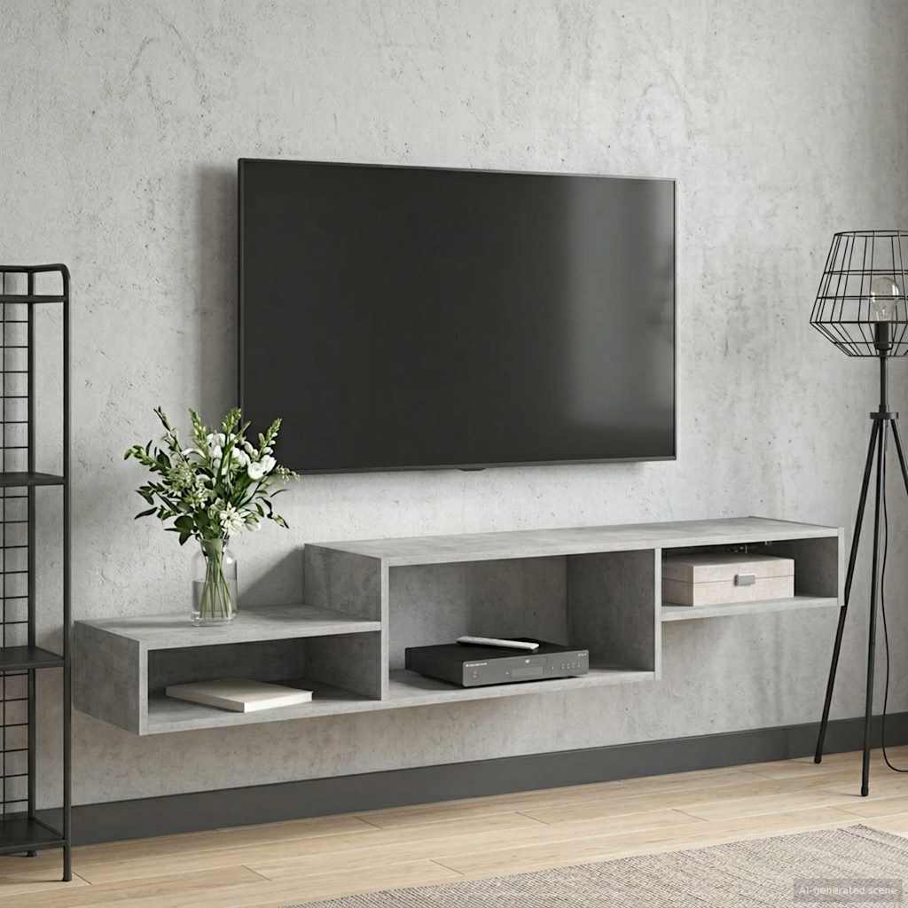 Mobile TV da Parete A parete Grigio Cemento 150 x 28 x 26 cm | homemem39