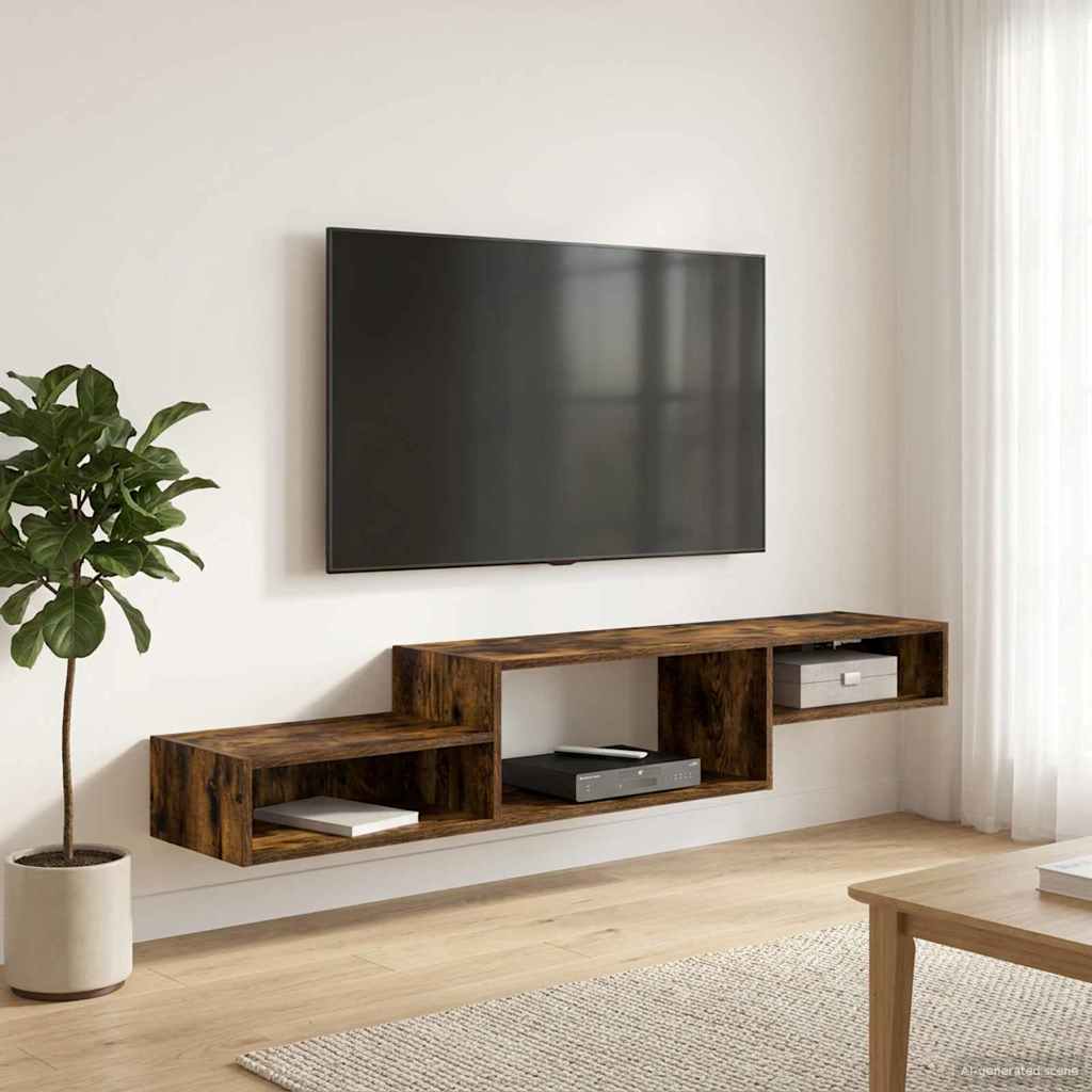 Mobile TV da Parete A parete Rovere Fumo 150 x 28 x 26 cm | homemem39