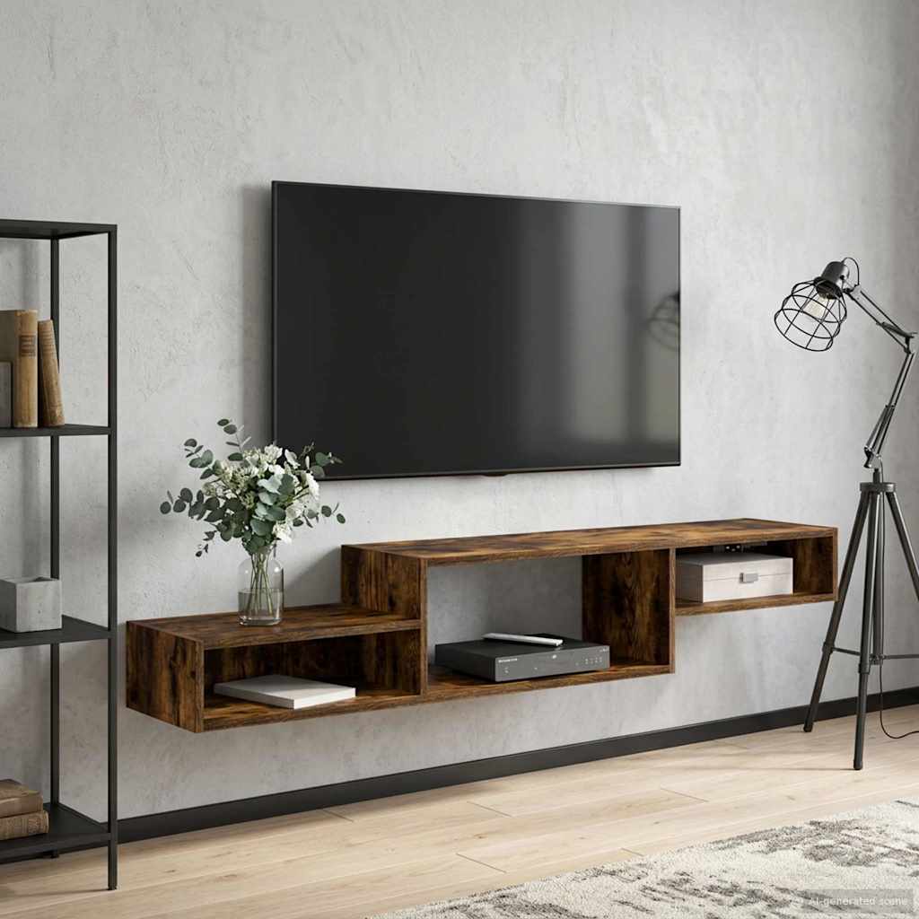 Mobile TV da Parete A parete Rovere Fumo 150 x 28 x 26 cm | homemem39