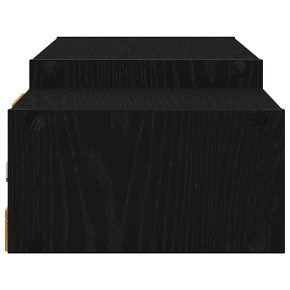 Mobile TV da Parete A parete Rovere Nero 140 x 28 x 21 cm | homemem39