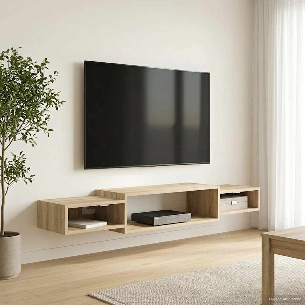 Mobile TV da Parete A parete Rovere Sonoma 140 x 28 x 21 cm | homemem39