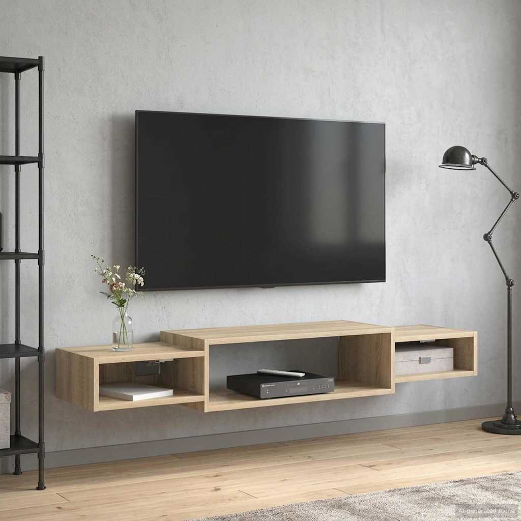Mobile TV da Parete A parete Rovere Sonoma 140 x 28 x 21 cm | homemem39
