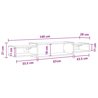 Mobile TV da Parete A parete Rovere Sonoma 140 x 28 x 21 cm | homemem39