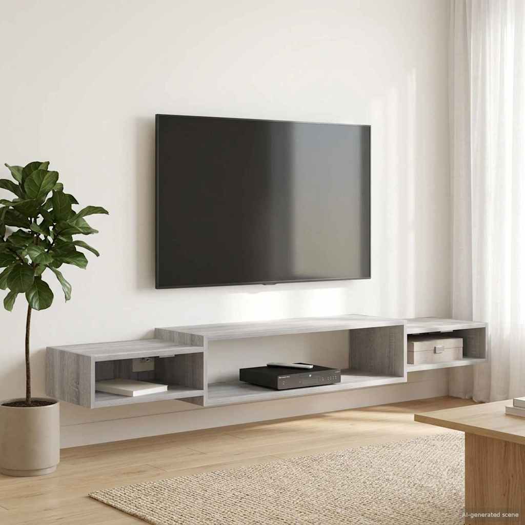 Mobile TV da Parete A parete Sonoma grigio 180 x 28 x 21 cm | homemem39