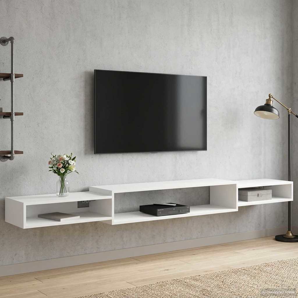 Mobile TV da Parete A parete Bianco 220 x 28 x 21 cm | homemem39