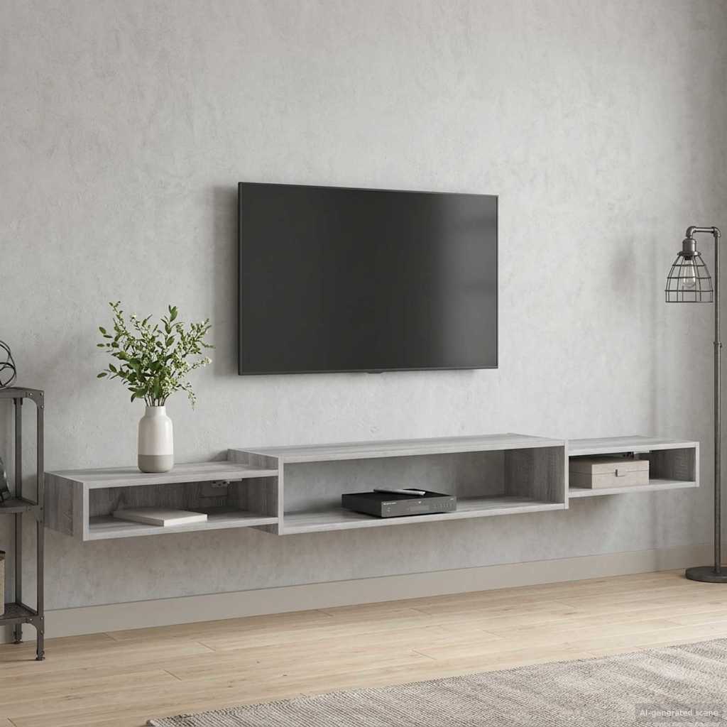 Mobile TV da Parete A parete Sonoma grigio 220 x 28 x 21 cm | homemem39