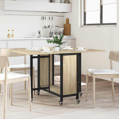 Tavolo da pranzo pieghevole con ruote 130 x 80 x 76,5 cm | homemem39