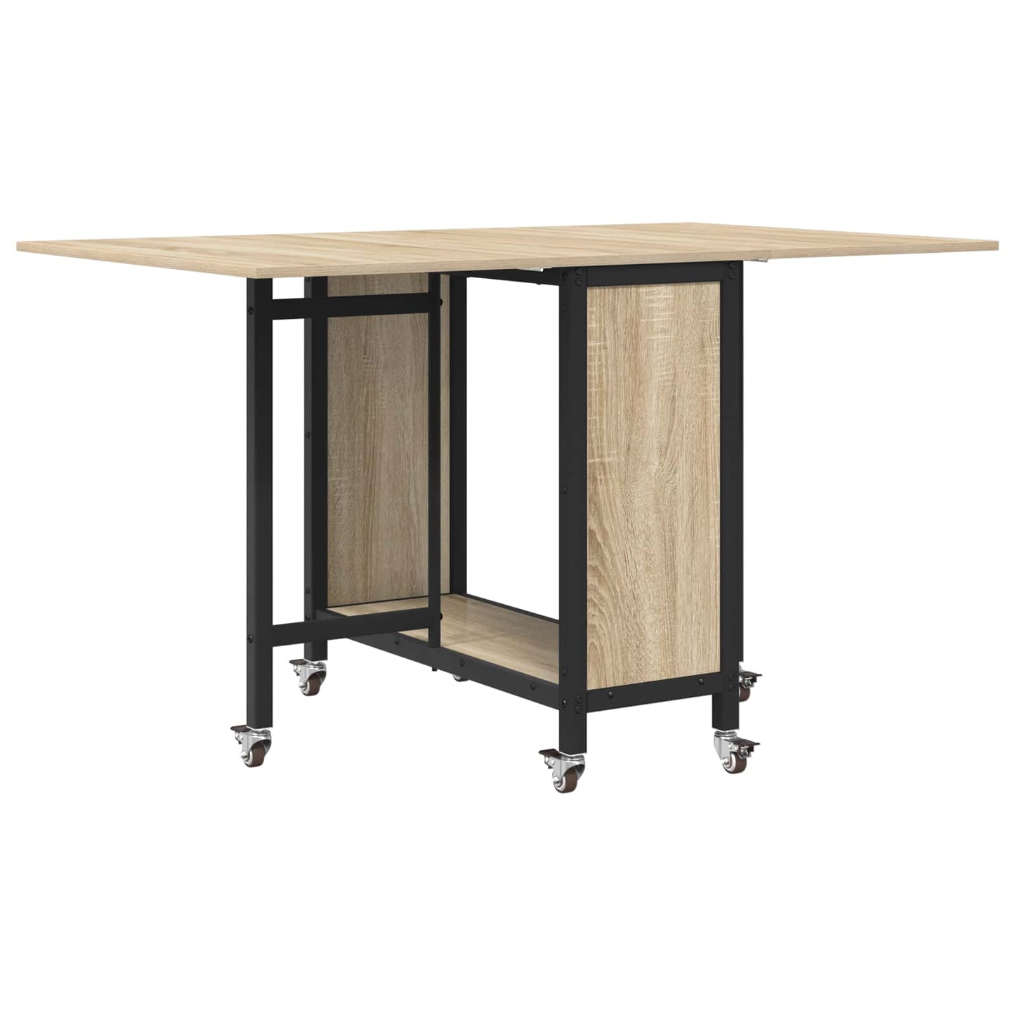 Tavolo da pranzo pieghevole con ruote 130 x 80 x 76,5 cm | homemem39