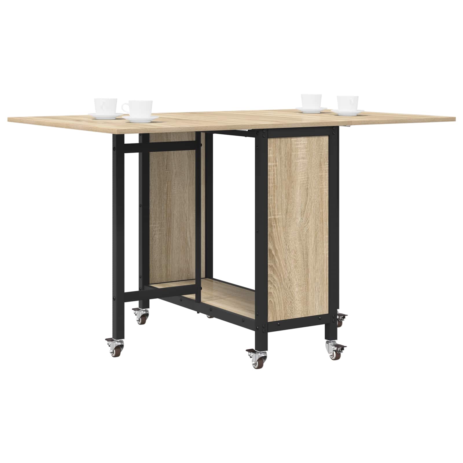 Tavolo da pranzo pieghevole con ruote 130 x 80 x 76,5 cm | homemem39