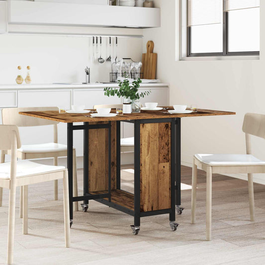 Tavolo da pranzo pieghevole con ruote 130 x 80 x 76,5 cm