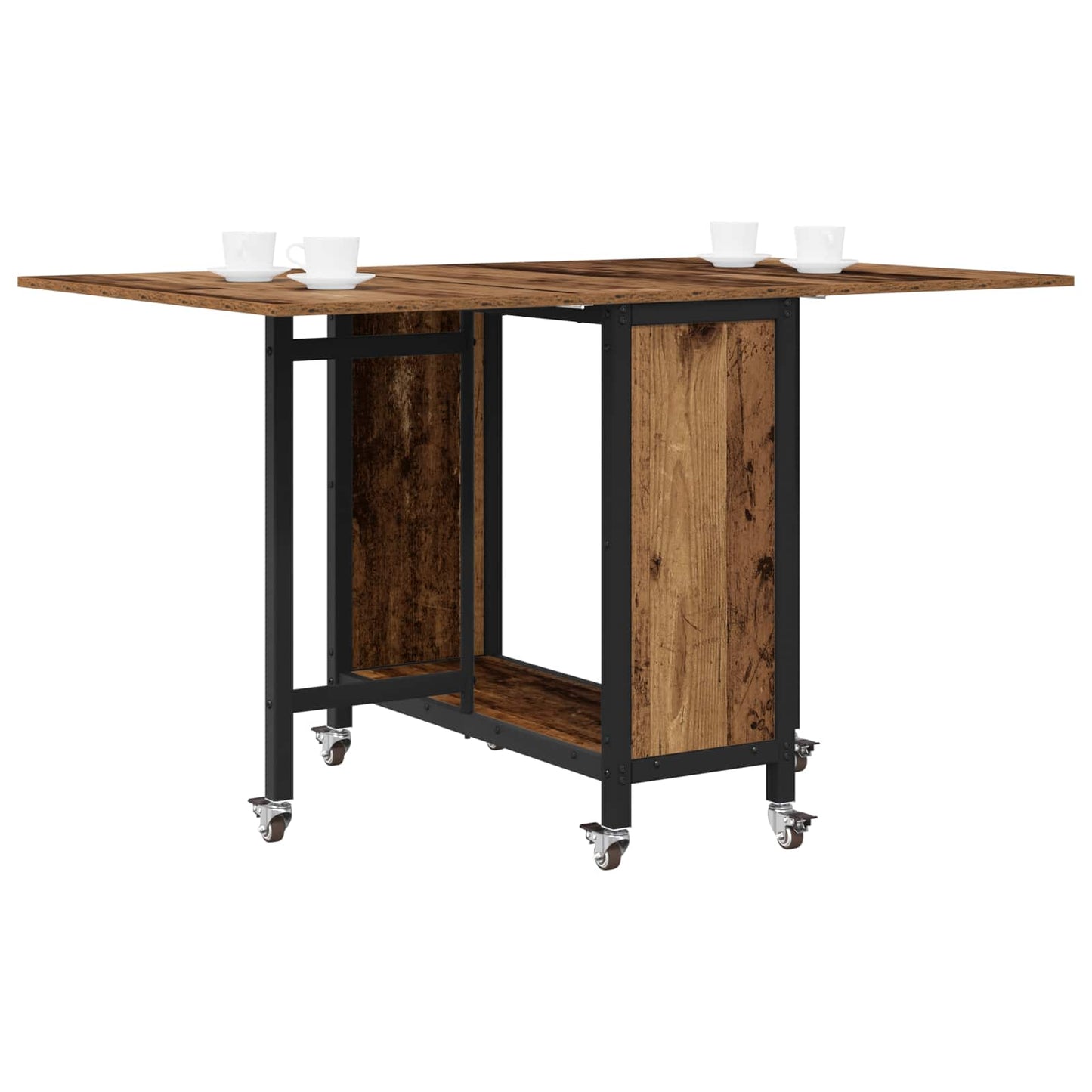 Tavolo da pranzo pieghevole con ruote 130 x 80 x 76,5 cm