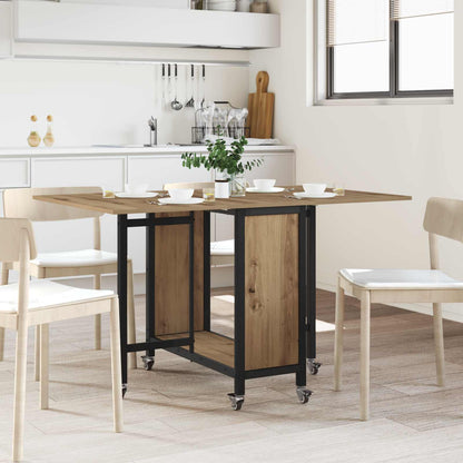 Tavolo da pranzo pieghevole con ruote 130 x 80 x 76,5 cm | homemem39