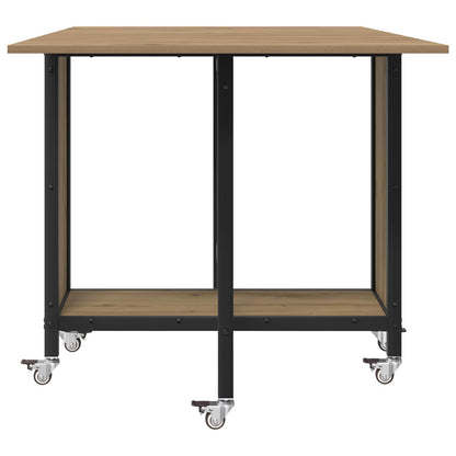 Tavolo da pranzo pieghevole con ruote 130 x 80 x 76,5 cm | homemem39