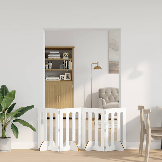 Recinto pieghevole per animali 4 pcs Bianco 201 x 38 x 70 cm | homemem39