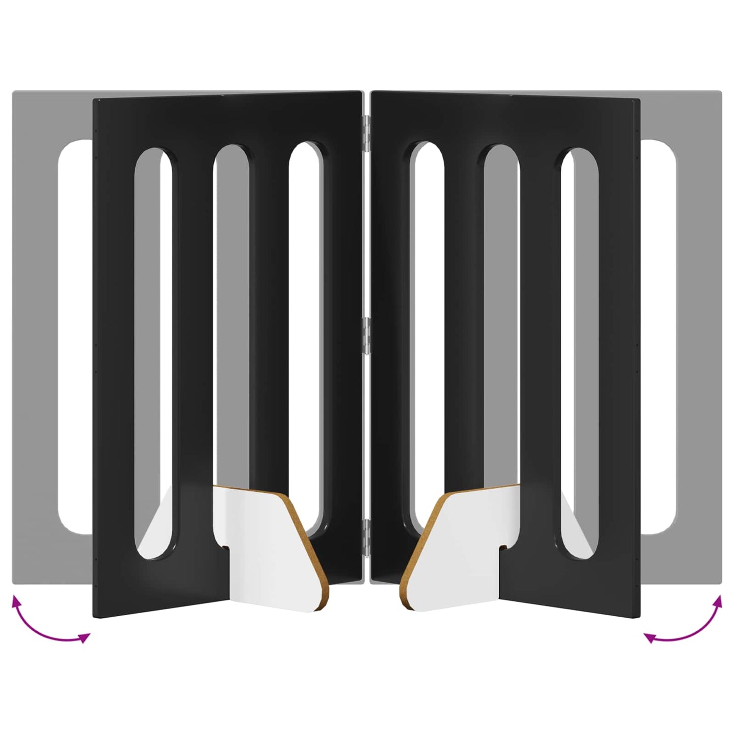 Recinto pieghevole per animali 2 pcs Rovere Nero | homemem39