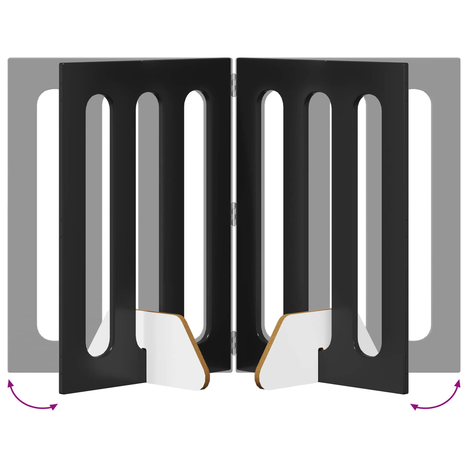 Recinto pieghevole per animali 2 pcs Rovere Nero | homemem39